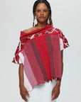 Anna 1, 100 percent cotton, reds white, boxy, crush collar, lattice_front.