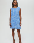 Ardor dress sleeveless 100% cotton various shades of blue recycled materials