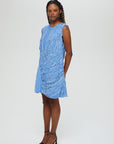 Ardor dress sleeveless 100% cotton various shades of blue recycled materials