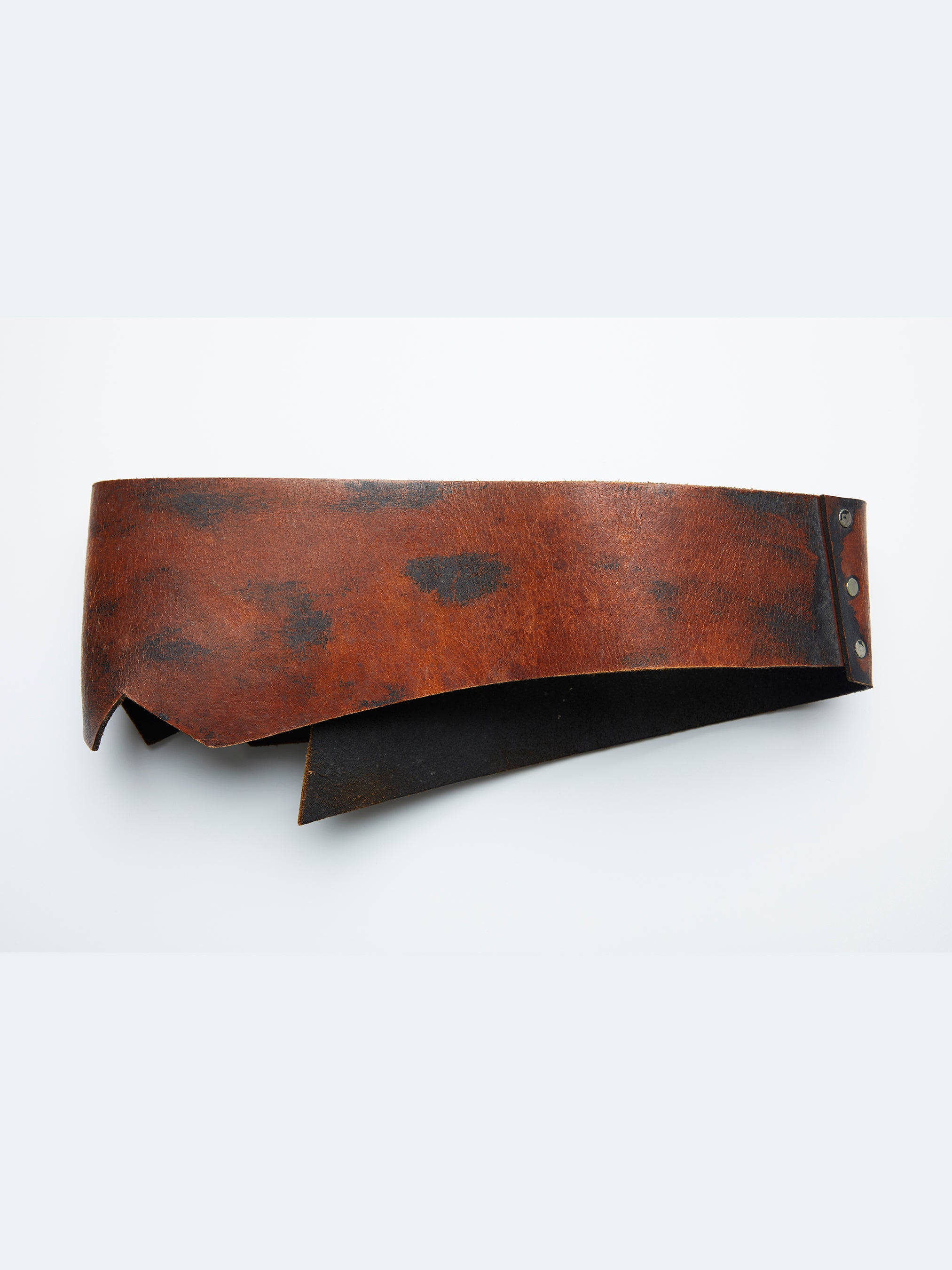 Everest leather brown belt with art deco buckle