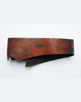 Everest leather brown belt with art deco buckle