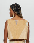 Quark 1 Top 100%  RECLÉM Linen, A-line waist length sleeveless, boat neck  Color - Cream Back View