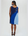 Zest Dress Blues with printing outside sleeveless knee length recycled sustainable ethical clothing